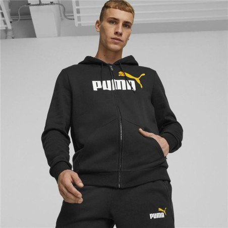 Felpa con Cappuccio Uomo Puma Essentials Two Tone Nero