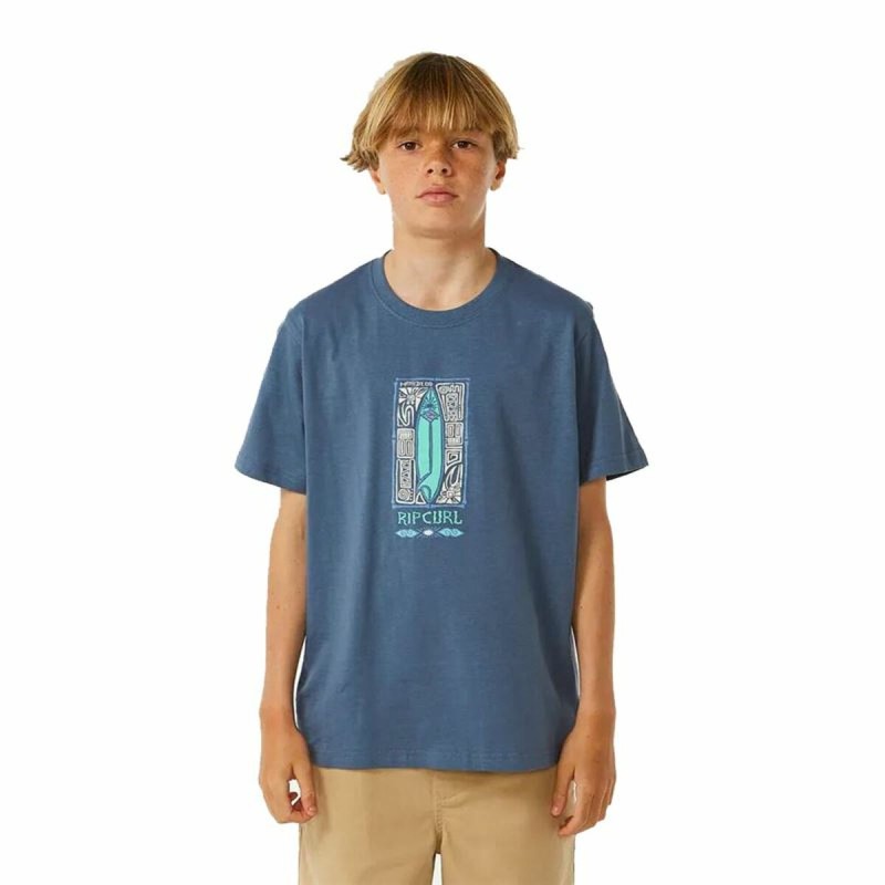 Maglia a Maniche Corte per Bambini Rip Curl Lost Island Azzurro Maglia a Maniche Corte per Bambini Rip Curl Lost Island Azzurro