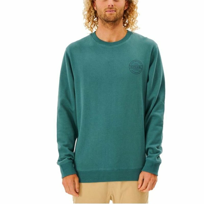 Felpa senza Cappuccio Uomo Rip Curl Re Entry Crew Azzurro Felpa senza Cappuccio Uomo Rip Curl Re Entry Crew Azzurro