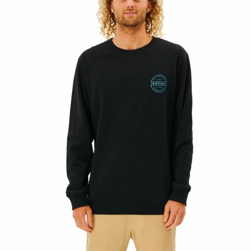 Felpa senza Cappuccio Uomo Rip Curl Re Entry Crew Nero Felpa senza Cappuccio Uomo Rip Curl Re Entry Crew Nero