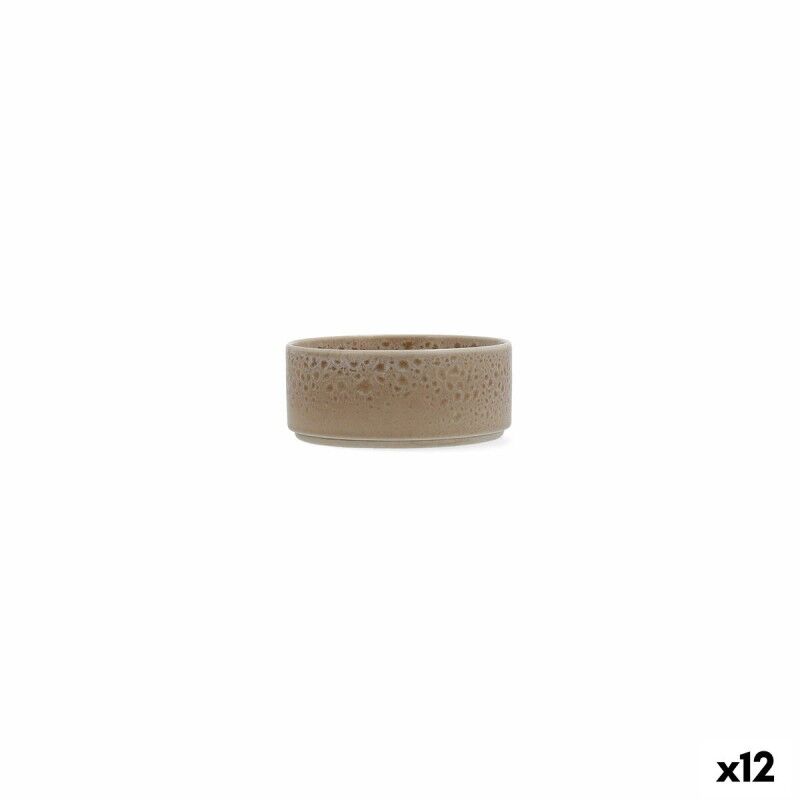 Set da Aperitivo Ariane Porous Beige Ceramica 12 cm (12 Unità)