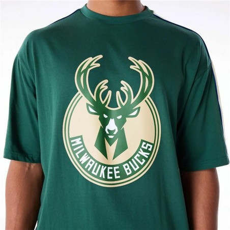 Maglia a Maniche Corte Uomo New Era NBA PANEL OS Milwaukee Bucks Verde Chiaro