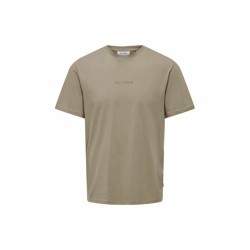 Maglia a Maniche Corte Uomo Only & Sons Onslevi Life Reg Text Desert Marrone Chiaro