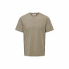 Maglia a Maniche Corte Uomo Only & Sons Onslevi Life Reg Text Desert Marrone Chiaro
