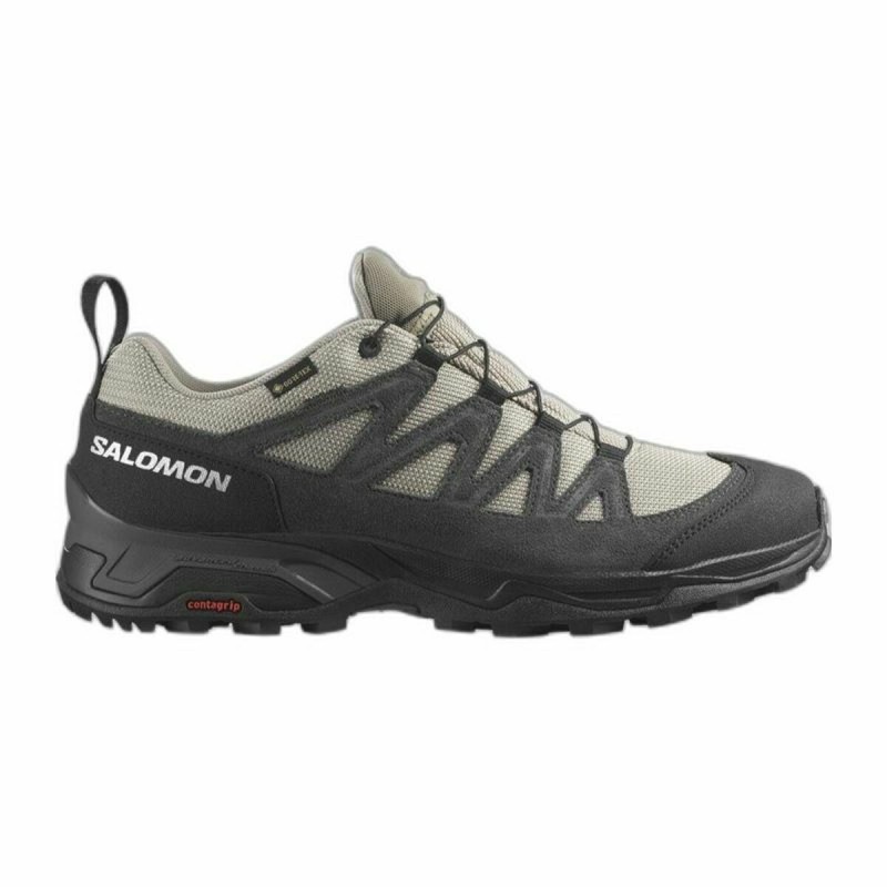 Scarpe da Running per Adulti Salomon X Ward Beige Grigio scuro GORE-TEX Pelle Montagna Scarpe da Running per Adulti Salomon X Ward Beige Grigio scuro GORE-TEX Pelle Montagna