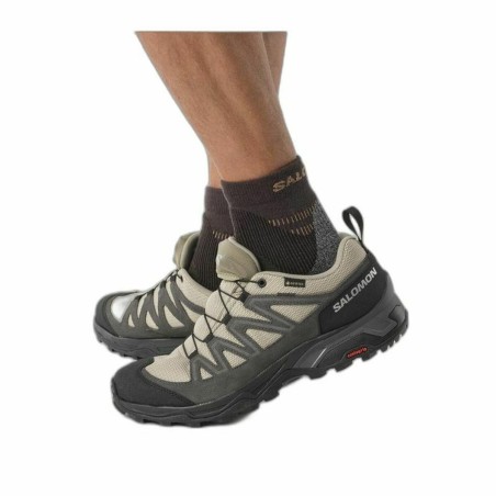 Scarpe da Running per Adulti Salomon X Ward Beige Grigio scuro GORE-TEX Pelle Montagna