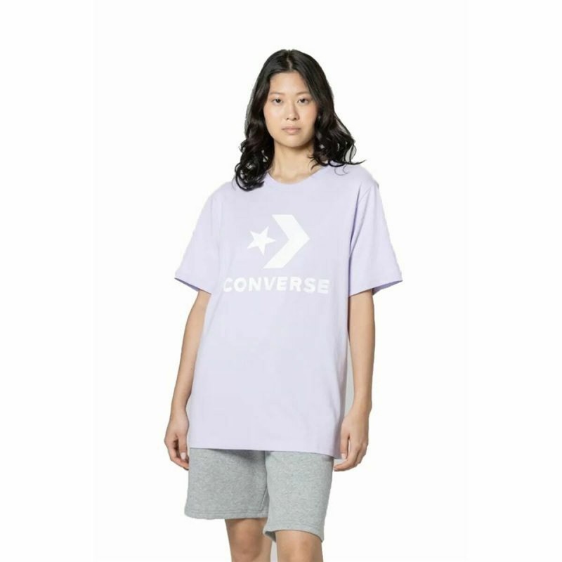 Maglia a Maniche Corte Unisex Converse Standard Fit Center Front Large Lavanda Maglia a Maniche Corte Unisex Converse Standard Fit Center Front Large Lavanda