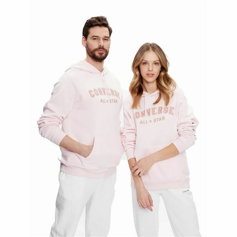 Felpa con Cappuccio Unisex Converse Classic Fit All Star Single Screen Rosa chiaro Felpa con Cappuccio Unisex Converse Classic Fit All Star Single Screen Rosa chiaro