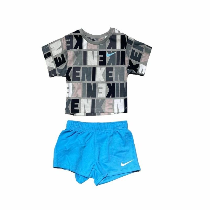 Completo Sportivo per Bambini Nike Knit Short Azzurro Completo Sportivo per Bambini Nike Knit Short Azzurro