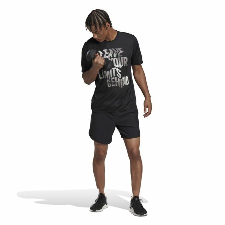 Pantaloni Corti Sportivi da Uomo Adidas Hiit Movement  Nero 7"