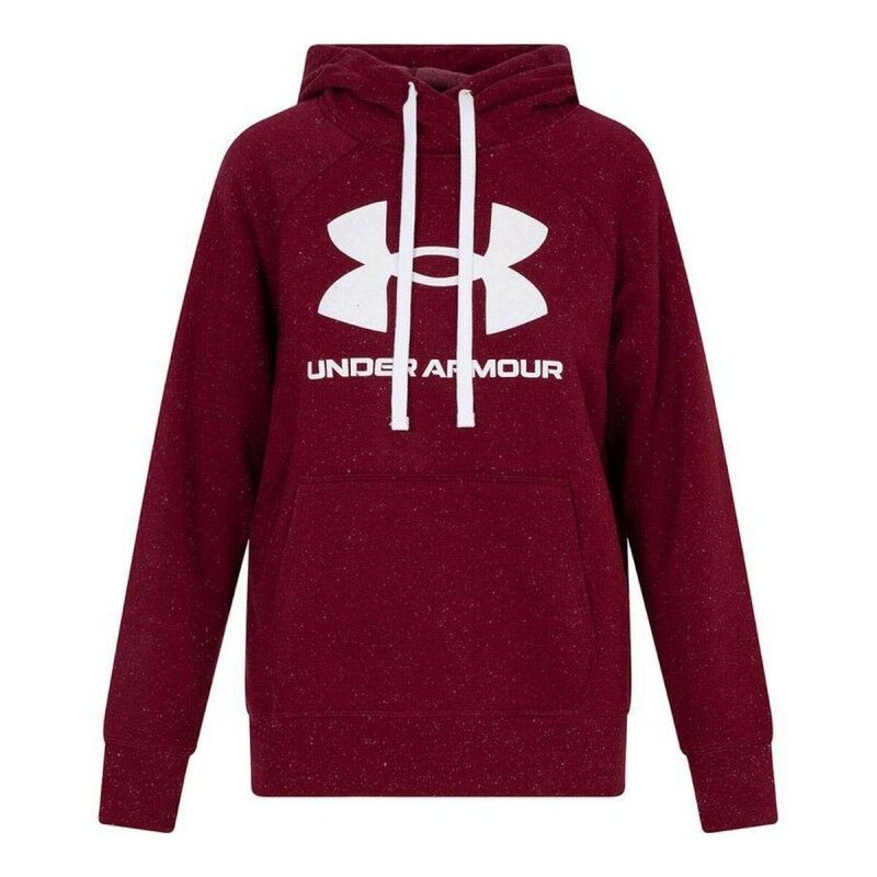 Felpa con Cappuccio Donna Under Armour Fleece Rival Rosso Rosso Scuro Felpa con Cappuccio Donna Under Armour Fleece Rival Rosso Rosso Scuro