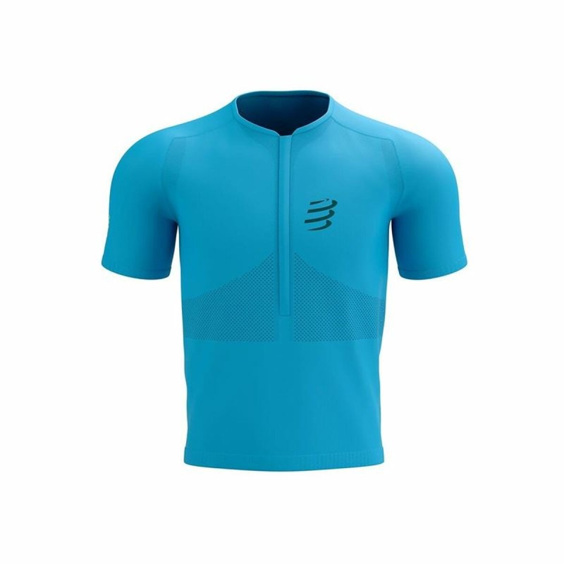 Maglia a Maniche Corte Unisex Compressport Trail Half-Zip Fitted SS Blu cielo Maglia a Maniche Corte Unisex Compressport Trail Half-Zip Fitted SS Blu cielo
