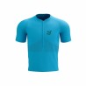 Maglia a Maniche Corte Unisex Compressport Trail Half-Zip Fitted SS Blu cielo