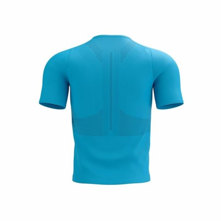 Maglia a Maniche Corte Unisex Compressport Trail Half-Zip Fitted SS Blu cielo