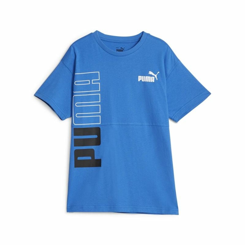 Maglia a Maniche Corte per Bambini Puma Power Colorblock Azzurro Maglia a Maniche Corte per Bambini Puma Power Colorblock Azzurro