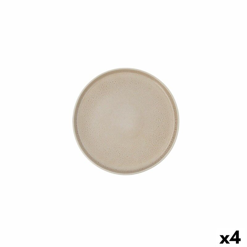 Piatto da pranzo Ariane Porous Beige Ceramica Ø 21 cm (4 Unità) Piatto da pranzo Ariane Porous Beige Ceramica Ø 21 cm (4 Unità)