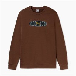 Felpa senza Cappuccio Uomo Puma Essentials+ Graphic Crew Fl Hombre Marrone