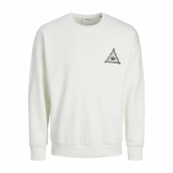 Felpa senza Cappuccio Uomo Jack & Jones Jjmystic Bianco Marrone