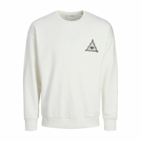 Felpa senza Cappuccio Uomo Jack & Jones Jjmystic Bianco Marrone