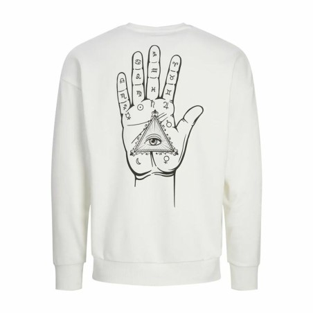 Felpa senza Cappuccio Uomo Jack & Jones Jjmystic Bianco Marrone