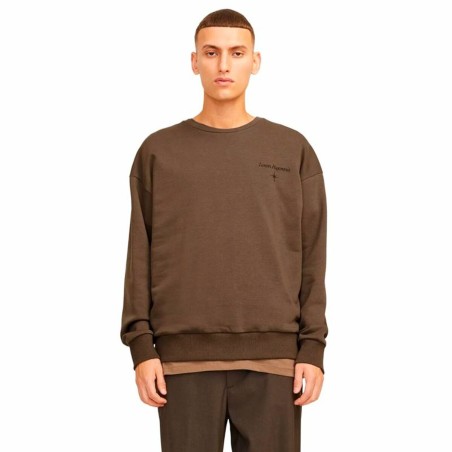 Felpa senza Cappuccio Uomo Jack & Jones Jjmystic Bianco Marrone
