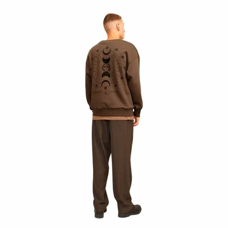 Felpa senza Cappuccio Uomo Jack & Jones Jjmystic Bianco Marrone