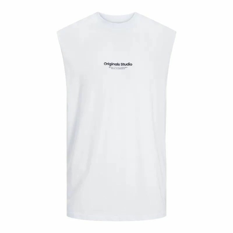 Maglia Smanicata da Uomo Jack & Jones Jovesterbro Bianco Maglia Smanicata da Uomo Jack & Jones Jovesterbro Bianco