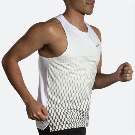 Maglia Smanicata da Uomo Brooks Atmosphere Bianco