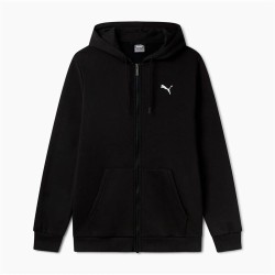 Felpa con Cappuccio Uomo Puma Essentials+ Graphic Hoodie Fz Nero