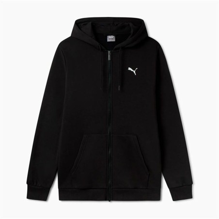 Felpa con Cappuccio Uomo Puma Essentials+ Graphic Hoodie Fz Nero