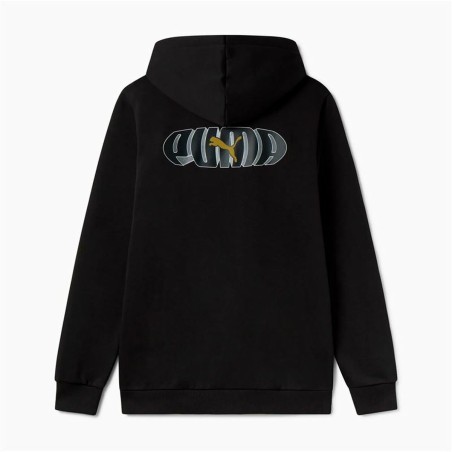 Felpa con Cappuccio Uomo Puma Essentials+ Graphic Hoodie Fz Nero