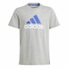 Maglia a Maniche Corte Bambino Adidas Essentials Big Logo Grigio