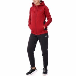 Tuta da Donna Puma Classic Hooded Tracksuit Fl Rosso 2 Pezzi