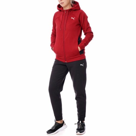 Tuta da Donna Puma Classic Hooded Tracksuit Fl Rosso 2 Pezzi