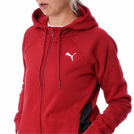 Tuta da Donna Puma Classic Hooded Tracksuit Fl Rosso 2 Pezzi