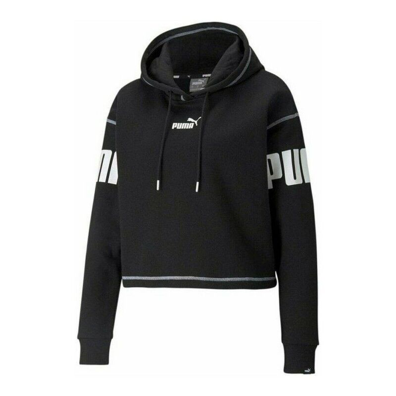 Felpa con Cappuccio Donna Puma Power Fl Nero Felpa con Cappuccio Donna Puma Power Fl Nero