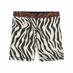 Leggings Sportivo da Donna Puma Animal Remix 5" Bike Zebra Bianco