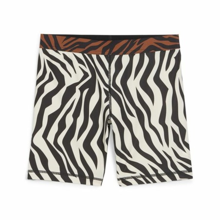Leggings Sportivo da Donna Puma Animal Remix 5" Bike Zebra Bianco