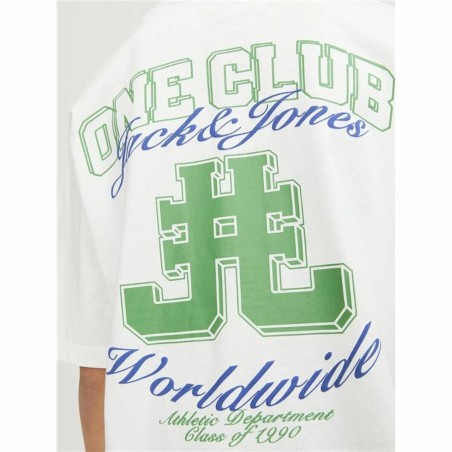 Maglia a Maniche Corte per Bambini Jack & Jones Jorcole Back Print Bianco Verde
