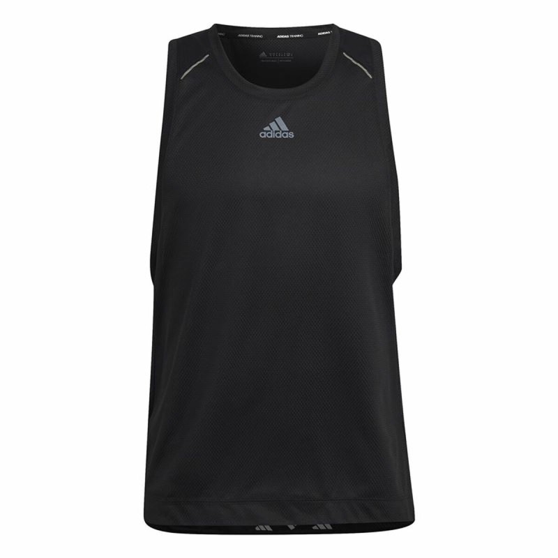 Maglia Smanicata da Uomo Adidas HIIT Spin Training Nero Maglia Smanicata da Uomo Adidas HIIT Spin Training Nero