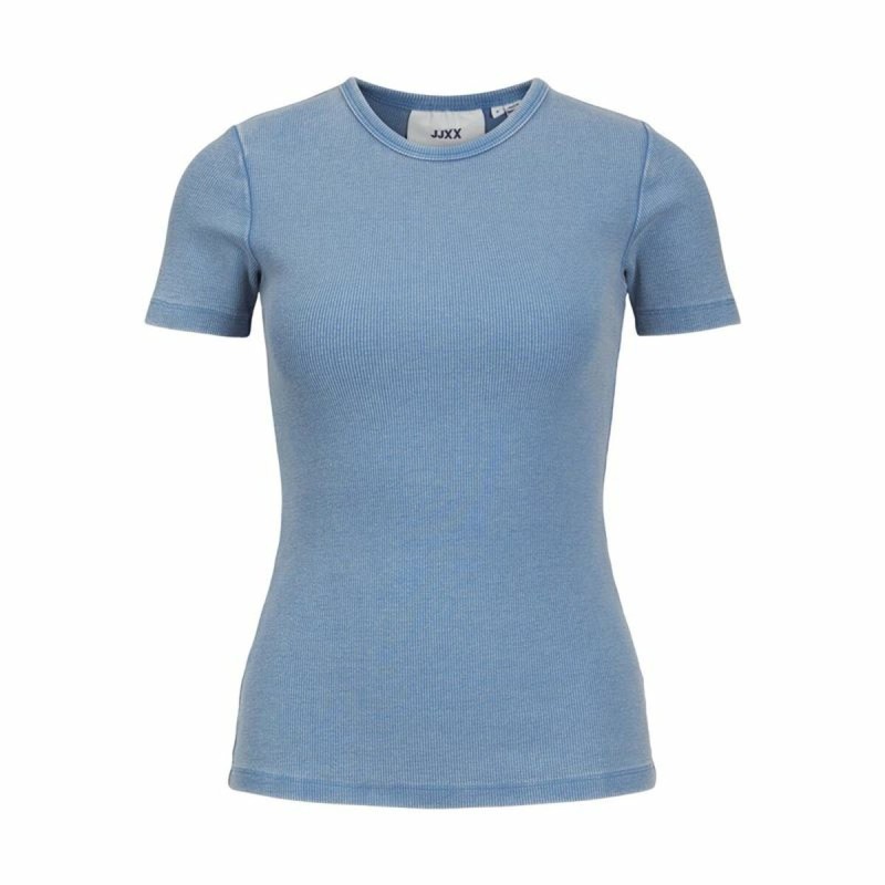 Maglia a Maniche Corte Donna Jack & Jones Jxfrankie Wash Ss Azzurro Maglia a Maniche Corte Donna Jack & Jones Jxfrankie Wash Ss Azzurro