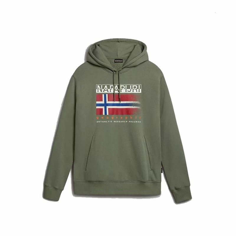 Felpa con Cappuccio Bambino Napapijri B-Kreis H Verde scuro Felpa con Cappuccio Bambino Napapijri B-Kreis H Verde scuro