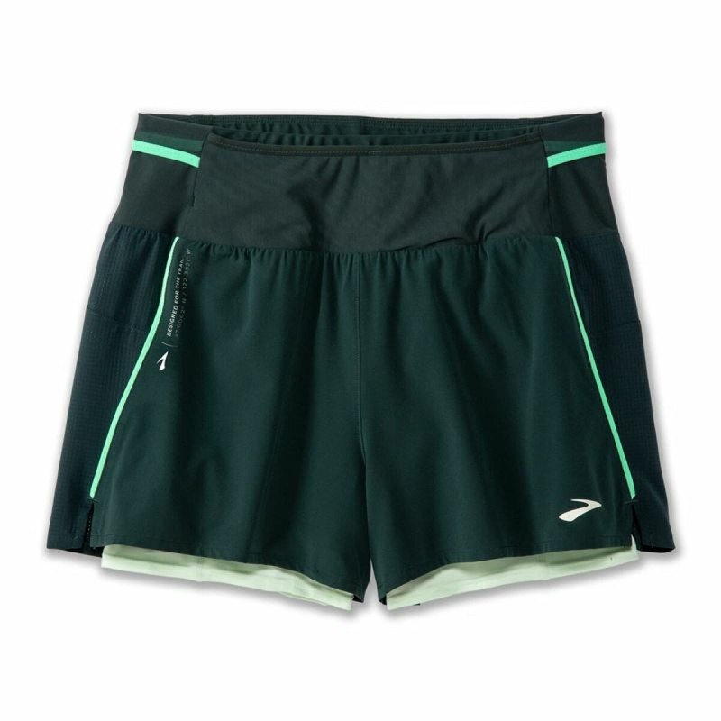 Pantaloncini Sportivi da Donna Brooks High Point 3" 2-in-1 2.0 Verde Pantaloncini Sportivi da Donna Brooks High Point 3" 2-in-1 2.0 Verde