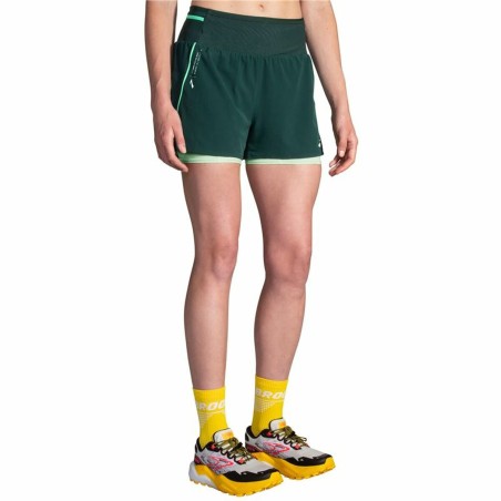 Pantaloncini Sportivi da Donna Brooks High Point 3" 2-in-1 2.0 Verde
