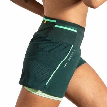 Pantaloncini Sportivi da Donna Brooks High Point 3" 2-in-1 2.0 Verde
