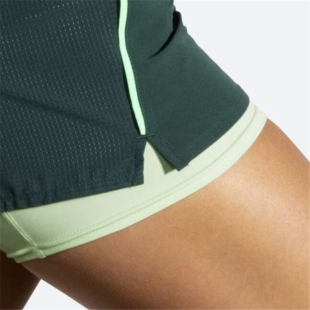 Pantaloncini Sportivi da Donna Brooks High Point 3" 2-in-1 2.0 Verde