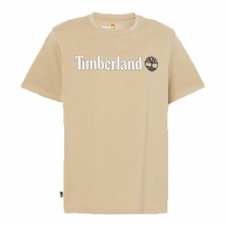 Maglia a Maniche Corte Uomo Timberland Kennebec River Linear Logo Marrone Chiaro