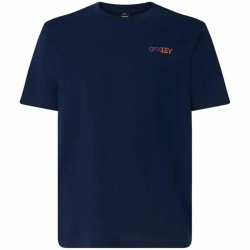 Maglia Sportiva a Maniche Corte Oakley Fingerprint B1B  Azzurro