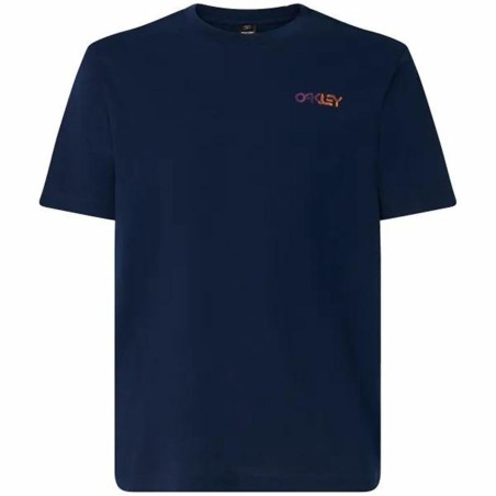 Maglia Sportiva a Maniche Corte Oakley Fingerprint B1B  Azzurro