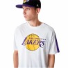 Maglia a Maniche Corte Uomo New Era NBA Colour Block LA Lakers Bianco